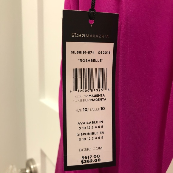 BCBG Max Azria Rosabelle Gown in Magenta, size 10 - Picture 8 of 16